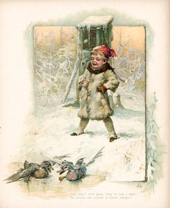 Karda ördek izleyen çocuk by English School