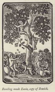 Elma toplayan çocuklar (gravür) by English School