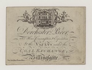 Brewer, Dorchester Bira, ticaret kartı by English School