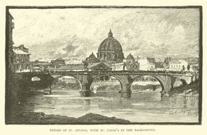 Arka planda St Peters ile St Angelo Köprüsü, by English School