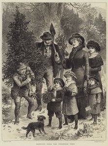 Noel Ağacını Eve Getirmek (gravür) by English School