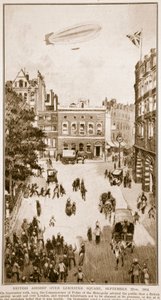 Leicester Meydanı Üzerindeki İngiliz Zeplin, 22 Eylül 1914, 1914-19 by English School
