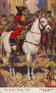 İngiliz ejderha subayı, Barselona, İspanya, İspanya Veraset Savaşı by English School