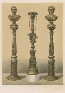 Bronz Şamdan, Kraliyet Fabrikası, Berlin (kromolitho) by English School