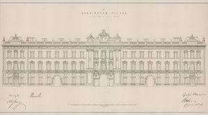 Buckingham Sarayı, Doğu Cephesi Yüksekliği by English School
