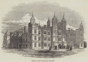 Burghley Evi, Kuzey Cephesi (gravür) by English School