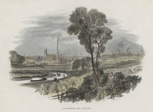 Burslem ve Longport, Staffordshire (renkli gravür) by English School