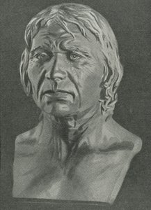 Bir Cro-Magnon erkeğinin büstü by English School