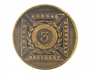 Düğme, subay, 3. Bengal Avrupa Alayı, 1854-1861 by English School