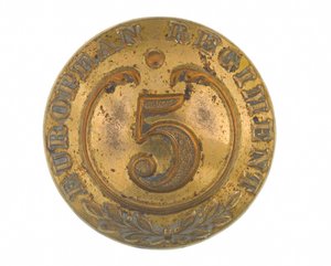 Düğme, diğer rütbeler, 5. Bengal Avrupa Alayı, 1858-1860 by English School