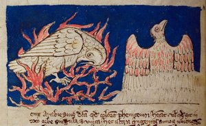 CCA-LitMs/D/10 fol. 17v Pheonix, Bestiary