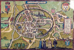 CCA-PRINDRAW/3/A/1 Canterbury Haritası, c1588 by English School