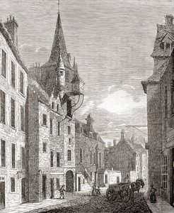 Eski İngiltere'den Canongate Hapishanesi, Edinburgh, İskoçya: Resimli Bir Müze, pub. 1847 by English School