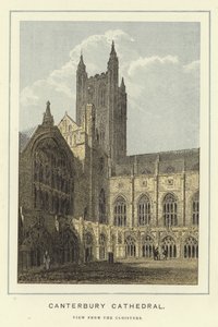 Canterbury Katedrali, manastırlardan görünüm by English School