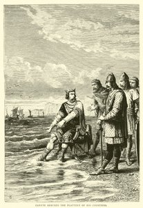 Canute, saraylılarının iltifatlarını azarlıyor by English School
