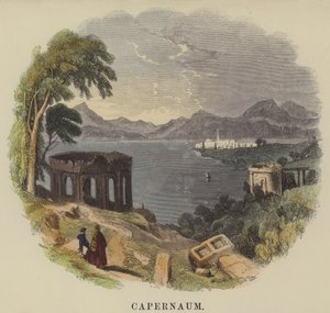 Capernaum (renkli gravür) by English School