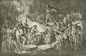 Kaptan Smith, Pocahontas tarafından kurtarıldı by English School