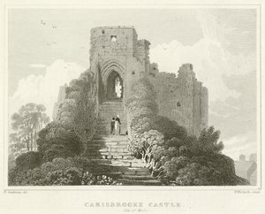 Carisbrooke Kalesi, Wight Adası (gravür) by English School
