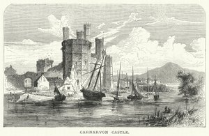 Carnarvon Kalesi (gravür) by English School