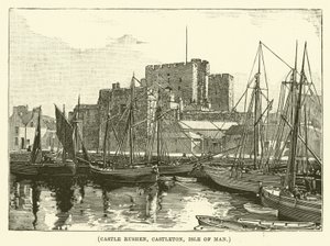 Rushen Kalesi, Castleton, Man Adası (gravür) by English School