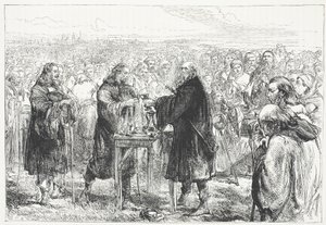 Prag yakınlarındaki bir alanda Hussites tarafından Eucharist kutlaması, James Aitken Wylie (1808-1890) tarafından yazılan Protestanlığın Tarihinden bir örnek, pub. 1878 by English School