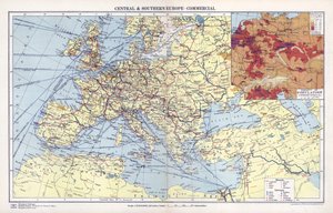 Orta ve Güney Avrupa, ticari (renkli lito) by English School