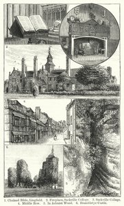 Zincirli İncil, Lingfield; Şömine, Sackville Koleji; Sackville Koleji; Orta sıra; Ashurst Wood