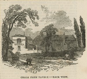 Chalk Farm Tavern, Londra, arkadan görünüm by English School