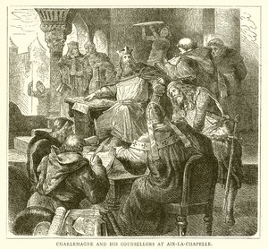 Charlemagne ve Danışmanları Aix-la-Chapelle'de by English School