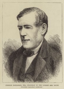 Charles Castleman, Esquire, Londra ve Güney Batı Demiryolu Şirketi Başkanı (gravür) by English School
