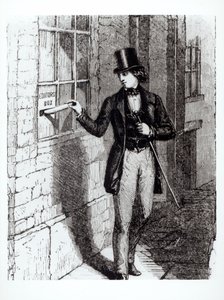 Charles Dickens (1812-70) hikayelerini sunarken by English School