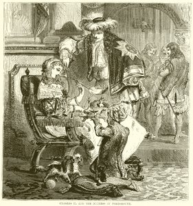 Charles II ve Portsmouth Düşesi by English School