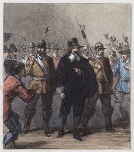 I. Charles, Hapishaneye götürüldü (renkli gravür) by English School