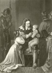 Charles I, çocuklarından izin alıyor by English School