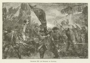 Savaşta İsveç Charles XII by English School