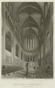 Chartres Katedrali, Koro Görünümü (gravür) by English School