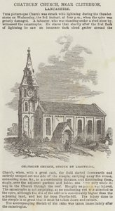 Chatburn Kilisesi, yakın Clitheroe, Lancashire (gravür) by English School