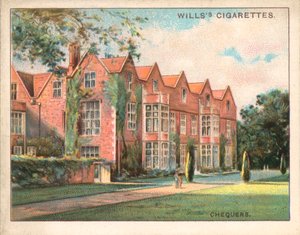Chequers, Buckinghamshire (renkli lito) by English School