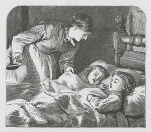 Uyuyan Çocuklar (gravür) by English School