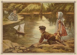 Model yat denize indiren çocuklar (renkli taş) by English School