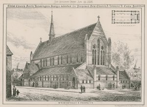 Christ Church, North Kensington: önerilen yeni kilise için seçilen tasarım by English School