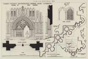 Christ Church, Westminster Bridge Road, Lambeth (gravür) by English School