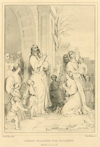 Çocukları kutsayan İsa, Mark X, 13-16 by English School