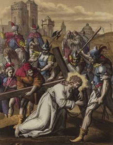 İsa çarmıhın altında bayılıyor (renkli taş) by English School