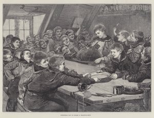 Bir Eğitim Gemisinde Noel Günü (gravür) by English School