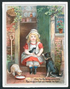 Çocuk ve evcil hayvan ile Noel tebrik kartı by English School