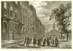 1750 yılında Church Row, Hampstead, by English School