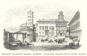 Santa Maria Kilisesi, Arezzo (gravür) by English School