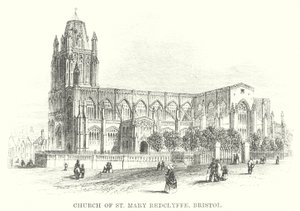 St Mary Redclyffe Kilisesi, Bristol (gravür) by English School