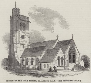 Holy Trinity Kilisesi, Coalbrook-Dale (gravür) by English School